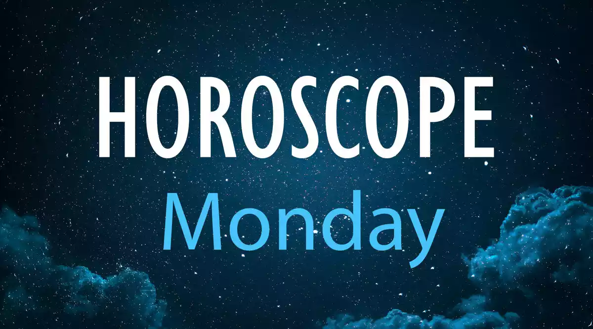Horoscope Monday on a background with clouds