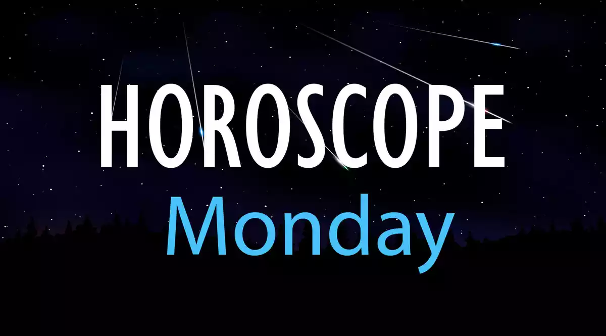 Horoscope Monday on a sky background with shooting stars