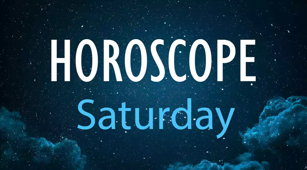 Horoscope Saturday on a background with clouds