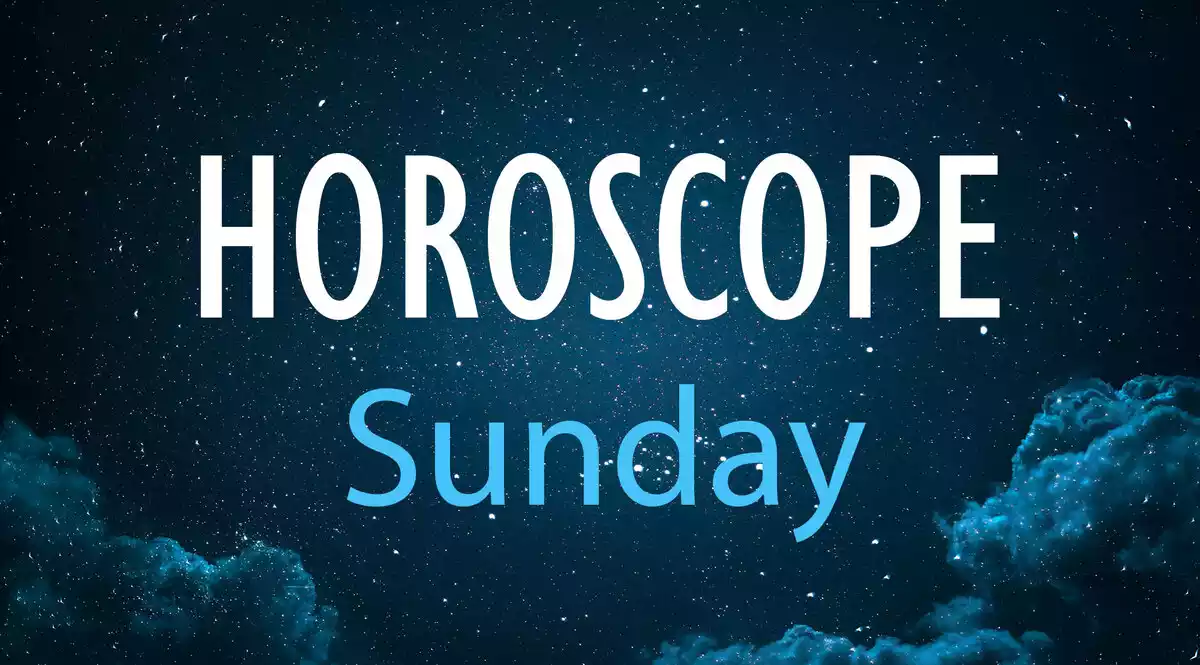 Horoscope Sunday on a background with clouds