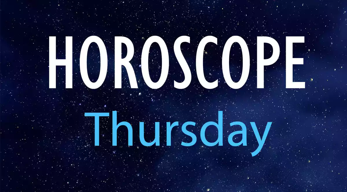 Horoscope Thursday on a sky background