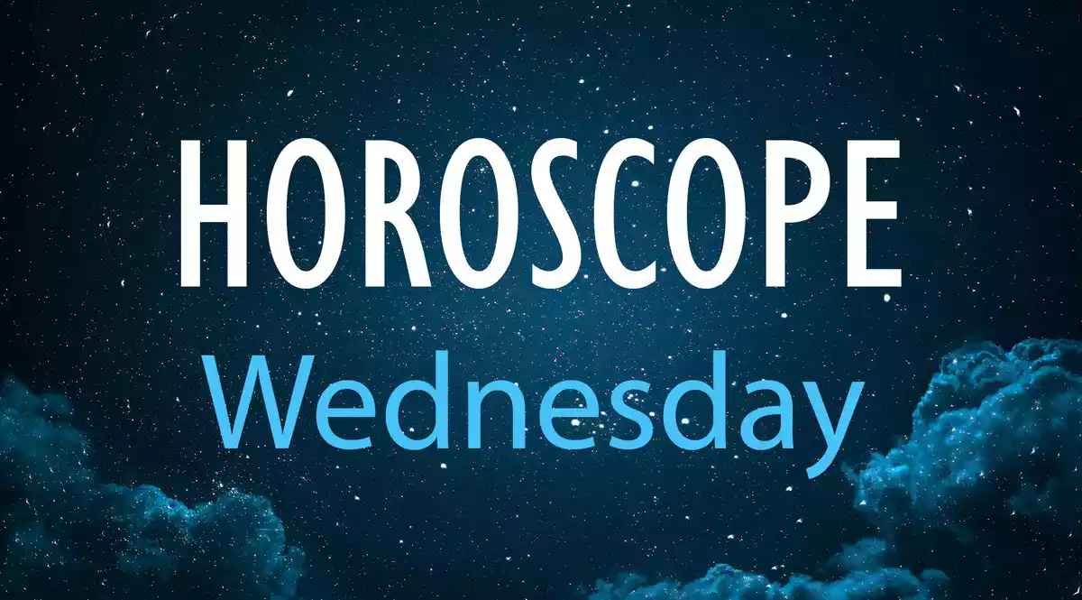 Horoscope Wednesday on a background with clouds
