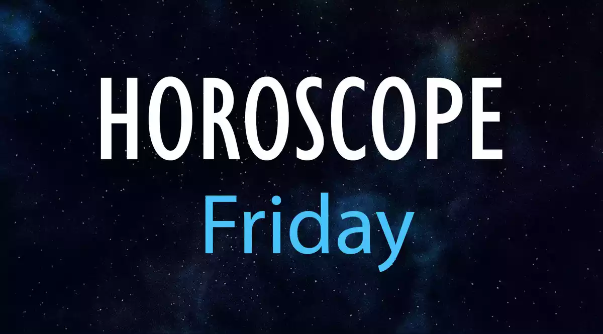 Horoscope Friday on a dark sky background
