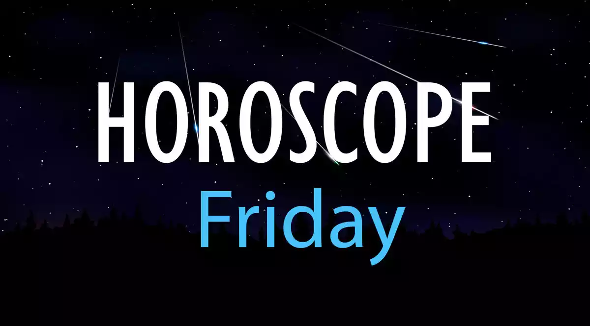 Horoscope Friday on a sky background with shooting stars