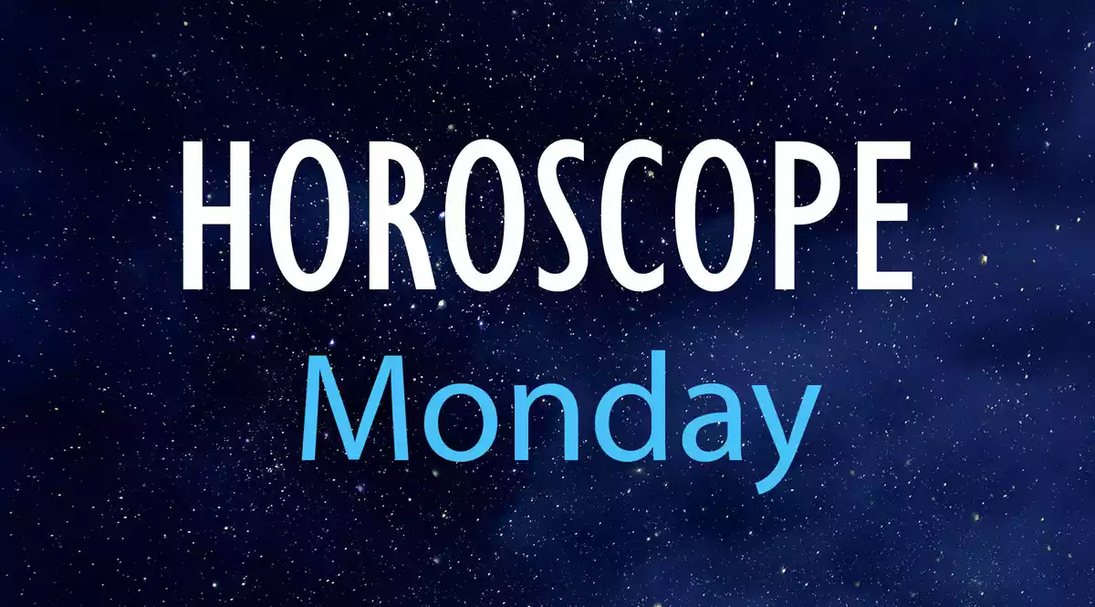 Horoscope Monday on a sky background