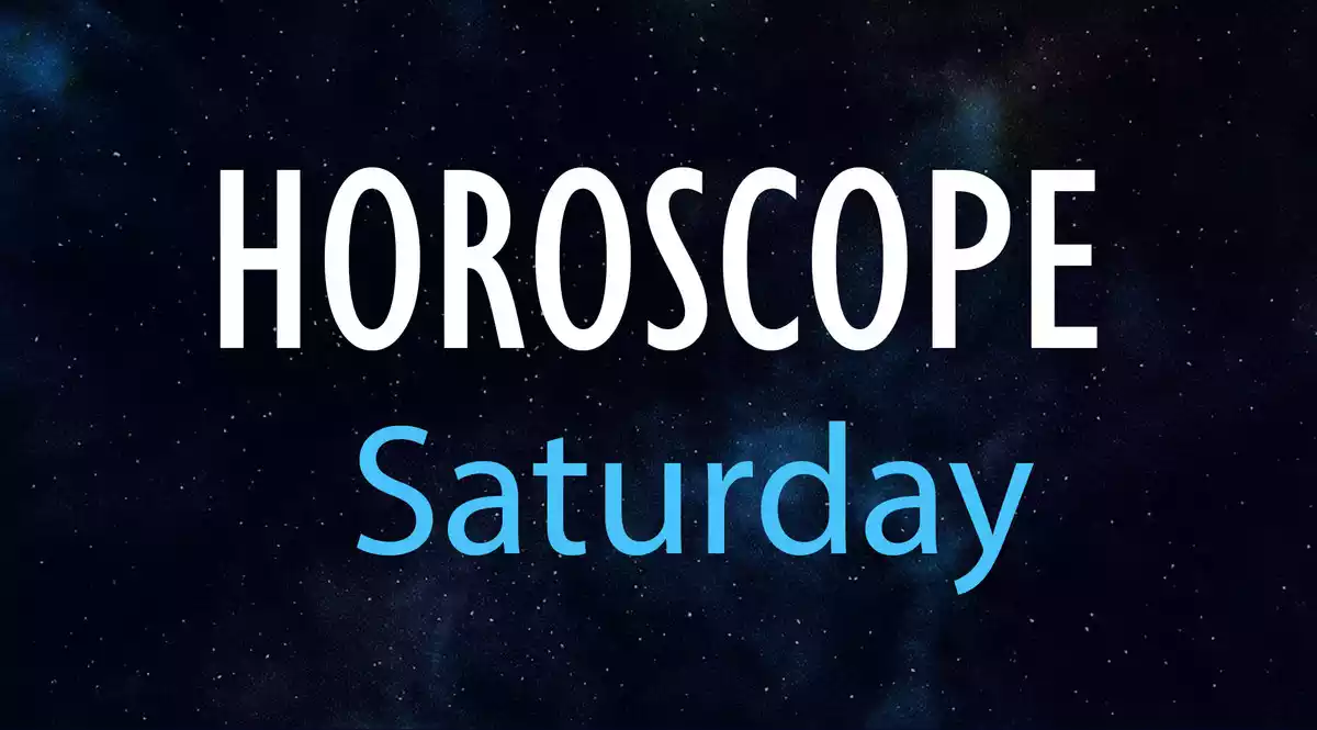 Horoscope Saturday on a dark sky background