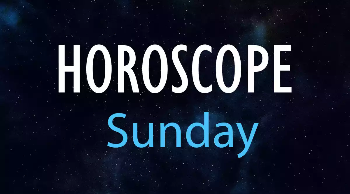 Horoscope Sunday on a dark sky background