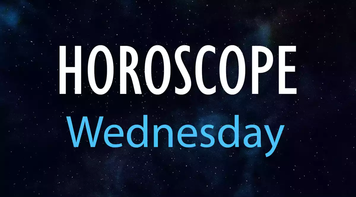Horoscope Wednesday on a dark sky background